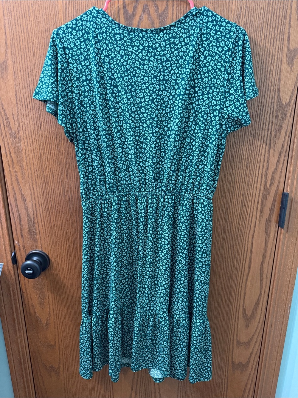Kaileigh Dark Green Floral Midi Dress with Buttons - Picture 2 of 3